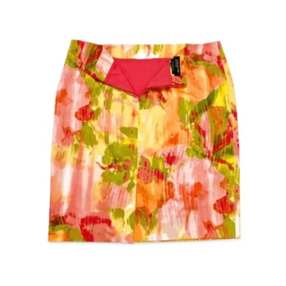 Jones New York Collection Pink, Lime, Yellow, & White Stretch Skirt - Size 16 - Picture 5 of 10